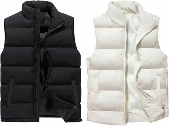 Spire by Galaxy Mens Modern Fit Heavyweight Puffer Bubble Vest-2 Pack