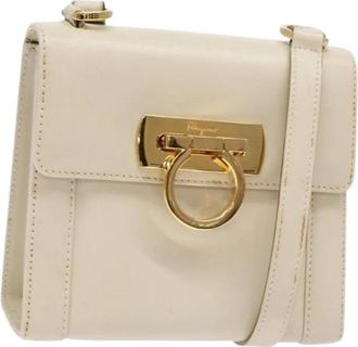 Ferragamo Pre-owned Leren Crossbodytas - Dames - Vintage Schoudertas - Wit - ONE Size - Leer - Vintage