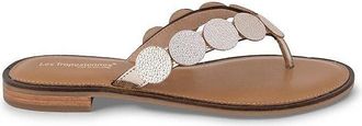 Les Tropeziennes Platte teenslippers in leer Hollytong