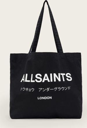 AllSaints Mens Cotton Underground Logo Printed Tote Bag, Size: 35x49x12cm