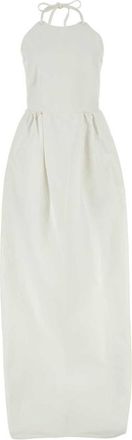 Max Mara White Europa Canvas Maxi Dress