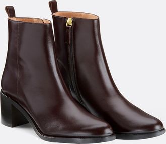 La Redoute Collections Boots met hak in glad leer, Signature Faustine