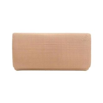 Loewe Pre-owned Wallets, female, Beige, Size: ONE SIZE Pre-owned Calf Long Bifold Wallet