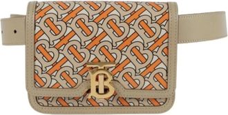Burberry Pre-owned Belt Bags, female, Beige, Size: ONE SIZE Pre-owned TB Monogram Waist Bag