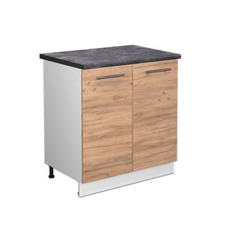 Vicco Armario Bajo Para Fregadero Fame-line, Roble Dorado, 80 Cm, Et Antracita Vicco