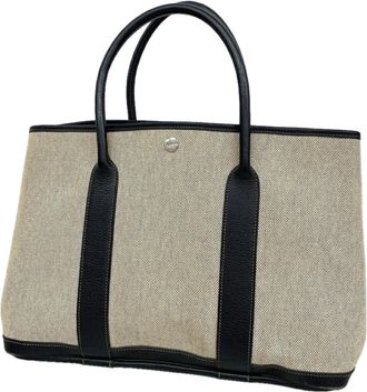 Herm&egrave;s Black Toile H Tote Bag (Pre-Owned)