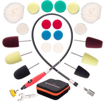 OEM Mini Kit De Pulido Y Detallado De 24 Piezas: Kit De Pulido, Fieltros, Esponjas Y Almohadillas De Piel