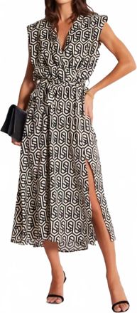 Bishop + Young Aries Wrap Midi Dress In Geo Print