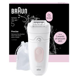Braun Depiladora El&eacute;ctrica - Braun - Se5-011 - 2 Modos - 40 Min - Impermeable - Blanco / Rosa