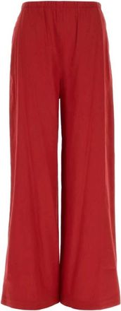 Max Mara Mxpdestino - Dames - Wijde Broeken - Rood - M - Linnen - Broeken