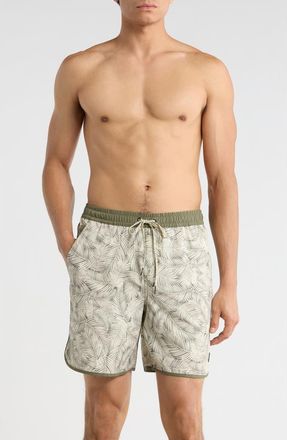 Quiksilver Tackle Volley Swim Shorts in Dusty Olive at Nordstrom Rack, Size X-Large