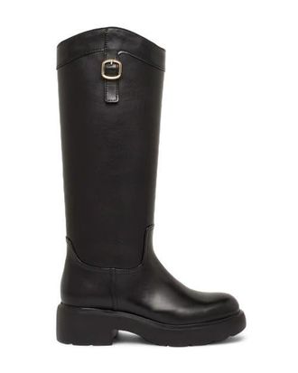 Santoni Leather Easy Boot in Black at Nordstrom, Size 10.5