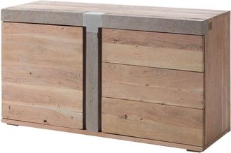 Massivmoebel24 AMSTERDAM 128 Credenza in legno di acacia - laccato / natur 135x45x75