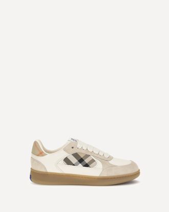 Burberry Terrace leather and Check Sneakers Female 37.5