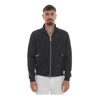 Peuterey Sands Suede PE 08 - Heren - Leren en Su&egrave;de Jassen - Blauw - XL - Leer - Jassen