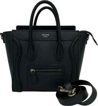 Celine Black Leather Handbag Shoulder Bag Tote Bag (Pre-Owned)
