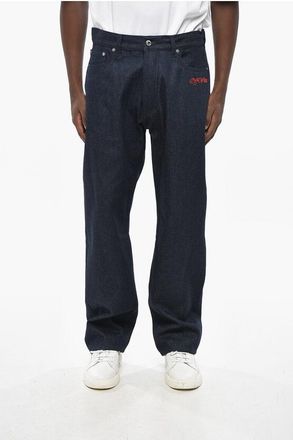 Off-white Dark Washed SCRIPT RAW Straight Fit Denims 22cm size 36