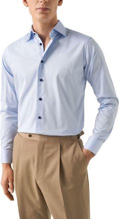 Eton Slim Fit Twill Dress Shirt in Light/Pastel Blue at Nordstrom, Size 14.5