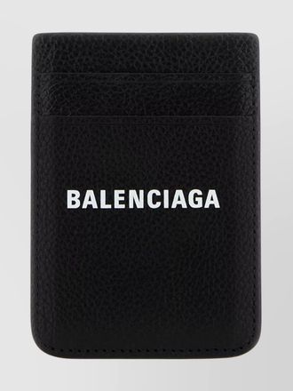 Balenciaga leather card holder compact textured finish