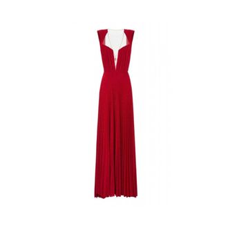 Elisabetta Franchi Red Carpet Jurk in Lurex Jersey met Hanger - Dames - Avondkleed - Rood - L - Polyester - Kleedjes