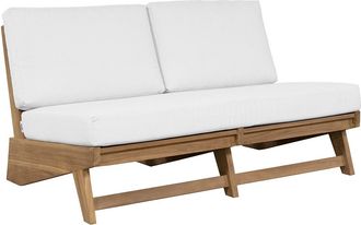 Vente-Unique Sof&aacute; de jard&iacute;n 2 plazas de teca - Natural claro y blanco LOMANIS de MYLIA