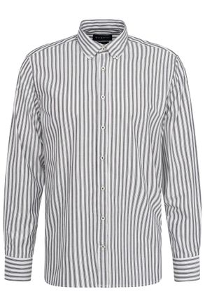 Bugatti Langarmhemd BUGATTI, Herren, Gr. 4XL, Normalgr&ouml;ssen, blau (390, marine), 100% Baumwolle, gestreift, normal, eckige 2-Knopf-Manschette, Hemden Langarmh