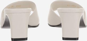 Gucci Womens Slider Sandals White Leather Lamb