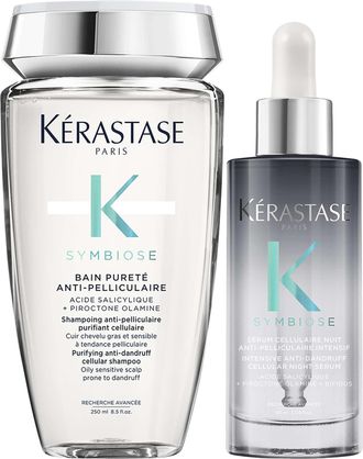 Kerastase Womens Kérastase Symbiose Duo: Purifying Anti-Dandruff Shampoo 250ml & Intensive Night Serum 90ml for Oily, Sensitive Scalp - One Size