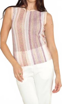 Zero Degrees Celsius Sleeveless Lace Top In Taupe Multi