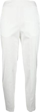 Caractere Cotton-Blend Stretch Trousers with Tapered Ankle and Elastic Waistband