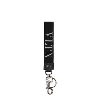 Valentino Garavani Zwarte Stoffen Sleutelhanger