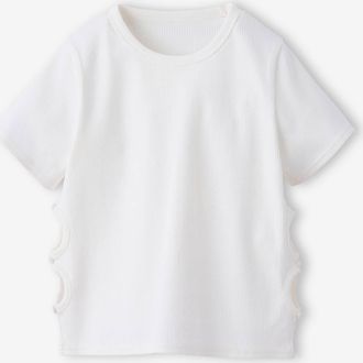 Jonen M&auml;dchen T-Shirt mit Cut-outs JONEN wollwei&szlig;