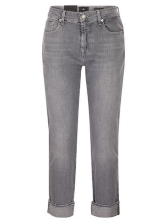 7 For All Mankind Relaxed Skinny Boyfriend-Jeans mit mittlerer Taille