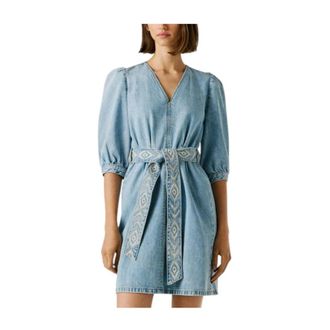 Pepe Jeans London Short Kleedjes - Dames - Korte kleedjes - Blauw - M - Denim - Kleedjes