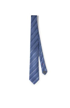 Brunello Cucinelli Striped silk necktie in Denim at Nordstrom