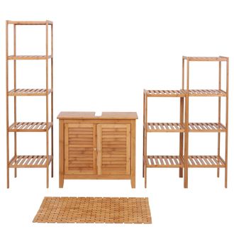Hhg Hhg - Conjunto De Ba&ntilde;o 550, Mueble De Ba&ntilde;o Completo Conjunto De Ba&ntilde;o Mueble De Ba&ntilde;o, Bamb&uacute;