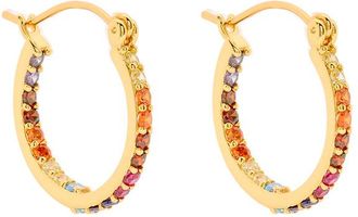 Crystal Haze Mini Serena 18kt Gold-plated Hoop Earrings - Multicoloured - One Size