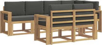 vidaXL Conjunto De Sof&aacute;s De Exterior 7 Uds. Blanco Y Antracita Vidaxl