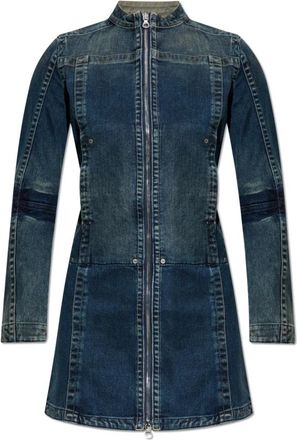 Diesel De-Romi-Re Jurk - Dames - Korte kleedjes - Blauw - XS - Katoen - Kleedjes