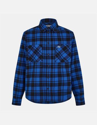 Off-white Mens Regular Fit Long Sleeve Shirt - Blue/Multi - Size: 38/Regular