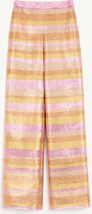 Valentino Pantaloni in Lurex Lumiere Nocturne Barre Donna ORO ROSA 40