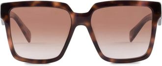 Prada Occhiali da sole con stampa - Marrone