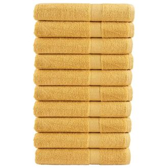 Berkfield Home Premium Towels SOLUND 10pcs Gold 100x200cm 600gsm
