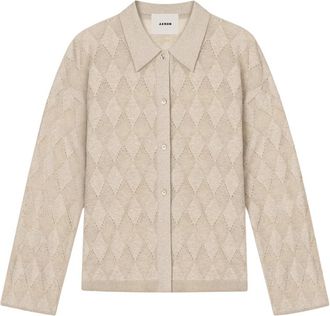 &Aacute;eron Tamara - Dames - Vesten - Beige - S - Katoen - Truien & Vesten