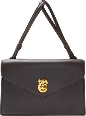 Bottega Veneta Brown Lambskin Knot Lock Nodo Piano Top Handle (Authentic Pre- Loved)