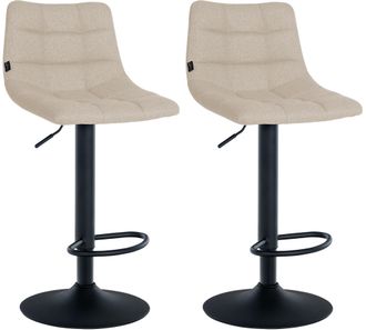 Clp Clp - Set De 2 Taburetes De Bar Jerry En Tela Crema Negro