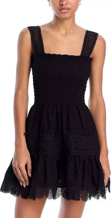 Waimari Leah Smocked Mini Dress In Black