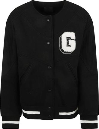 Givenchy Cutlines Bomber Varsity Jacket - Dames - Zomerjassen - Zwart - L - Wol - Jassen