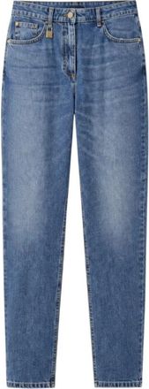 Elisabetta Franchi Jeans Boyfriend met Omgeslagen Zoom en Logo - Dames - Regular Fit Jeans - Blauw - W29 - Katoen - Jeans