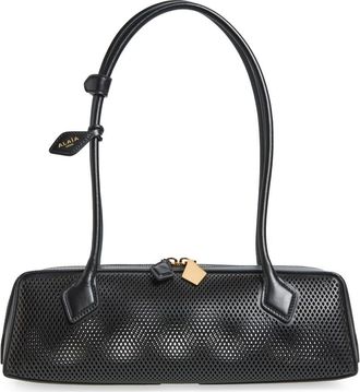 Alaia Medium Le Teckel East/West Perforated Leather Shoulder Bag in Noir at Nordstrom